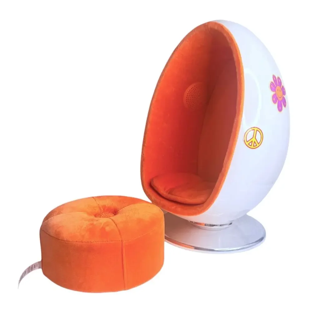 American Girl Julie Egg Chair Speakers Ottoman Groovy 70s Doll Room Sound Works!